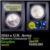 Image 1 : 2011-s U.S. Army Modern Commem Dollar $1 Graded ms70, Perfection by USCG