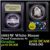 Image 1 : Proof 1992-W White House Modern Commem Dollar $1 Graded GEM++ Proof Deep Cameo by USCG