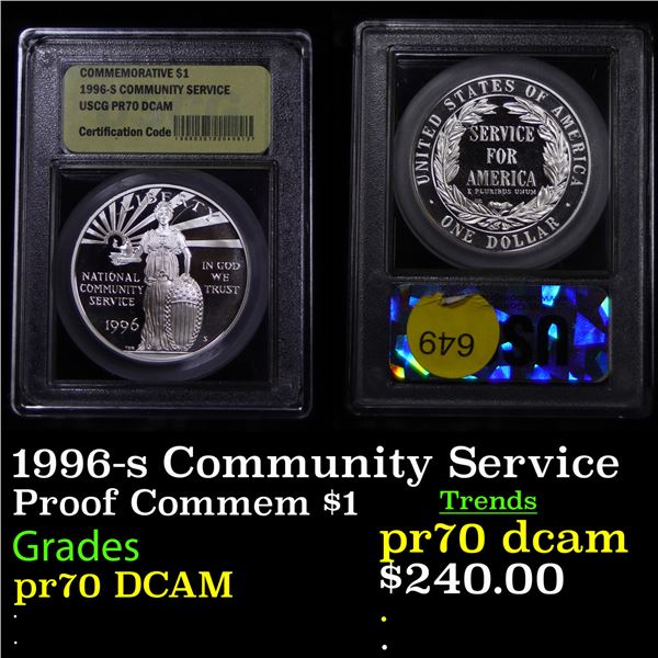 Proof 1996-s Community Service Modern Commem Dollar $1 Graded GEM++ Proof Deep Cameo by USCG