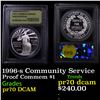 Image 1 : Proof 1996-s Community Service Modern Commem Dollar $1 Graded GEM++ Proof Deep Cameo by USCG