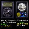Image 1 : Proof 1995-P Olympics Track & Field Modern Commem Dollar $1 Graded GEM++ Proof Deep Cameo by USCG