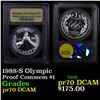 Image 1 : Proof 1988-S Olympic Modern Commem Dollar $1 Graded GEM++ Proof Deep Cameo by USCG