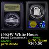 Image 1 : Proof 1992-W White House Modern Commem Dollar $1 Graded GEM++ Proof Deep Cameo by USCG