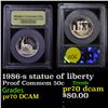 Image 1 : Proof 1986-s statue of liberty Modern Commem Half Dollar 50c Graded Pr70 DCAM by USCG