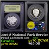 Image 1 : Proof 2016-S National Park Service Modern Commem Half Dollar 50c Graded GEM++ Proof Deep Cameo by US