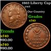 Image 1 : 1863 Liberty Cap Civil War Token 1c Grades xf