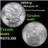 Image 1 : 1888-p Morgan Dollar $1 Grades GEM Unc