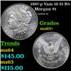 Image 1 : 1887-p Vam 10 I2 R5 Morgan Dollar $1 Grades Select+ Unc