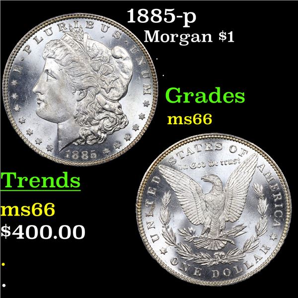 1885-p Morgan Dollar $1 Grades GEM+ Unc