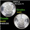 Image 1 : 1885-p Morgan Dollar $1 Grades GEM+ Unc