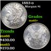 Image 1 : 1883-o Morgan Dollar $1 Grades GEM+ Unc