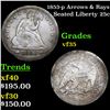 Image 1 : 1853-p Arrows & Rays Seated Liberty Quarter 25c Grades vf++