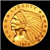 Image 2 : 1915-p Gold Indian Quarter Eagle $2 1/2 Grades Select AU