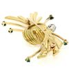 Image 6 : Vintage 18k TT Gold 0.73 ctw Old Cut Round Diamond Emerald Knot Bundle Brooch Pi