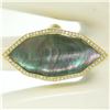 Image 7 : Ippolita 18K Yellow Gold Large Unique Black Mother of Pearl .65 ctw Diamond Ring