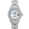 Image 2 : Rolex Ladies Stainless Steel MOP Diamond 18K Gold Bezel 26MM Datejust Wristwatch