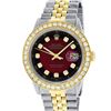 Image 2 : Rolex Mens 2T 18K Red Vignette 2.5 ctw Diamond Datejust Wristwatch With Rolex Bo