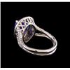 Image 3 : 3.15 ctw Tanzanite and Diamond Ring - 14KT White Gold