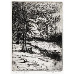 MARGARET CARRUTH SCRUGGS, TX Art etching