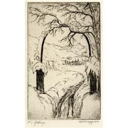 MARGARET CARRUTH SCRUGGS, TX Art etching, 1926