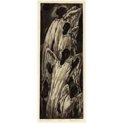 BLANCHE MCVEIGH, Early Texas Art, etching, 1945