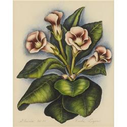 VERDA LIGON, Early Texas Art, colored litho, 30s