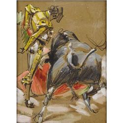 PORFIRIO SALINAS, Early Texas Art, gouache