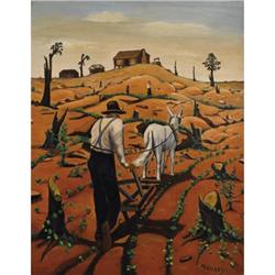 MERRITT MAUZEY, Early Texas Art, oil, 1930s