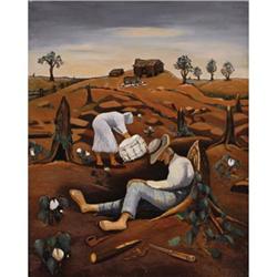 MERRITT MAUZEY, Early Texas Art, oil, 1930s