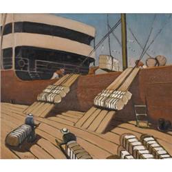 MERRITT MAUZEY, Early Texas Art, oil, 1930s