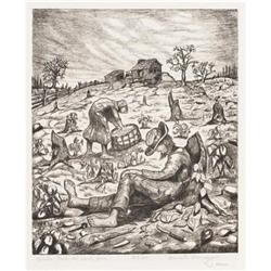 MERRITT MAUZEY, Early Texas Art, litho