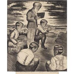 MERRITT MAUZEY, Early Texas Art, litho