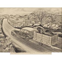 MERRITT MAUZEY, Early Texas Art, litho