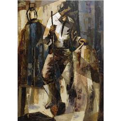 CECIL CASEBIER, Early Texas Art, oil, 1953