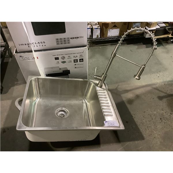 COMMERCIAL STAINLESS STEEL SINK WITH WESTINGHOUSE FAUCET