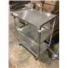 Image 2 : ROLLING STAINLESS STEEL TABLE 24 X 16"