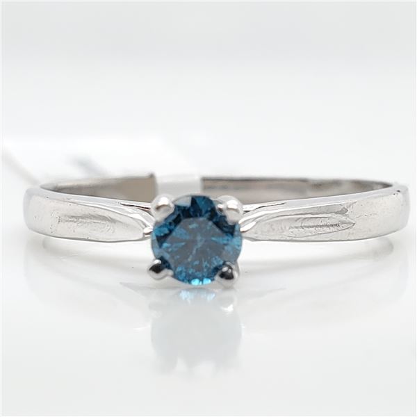 10K BLUE DIAMOND (0.19CT) RING SIZE 5.5