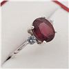 Image 3 : STERLING SILVER 9MM X 7MM NATURAL RUBY (2.53CT) &CZ RING