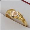 Image 2 : STERLING SILVER YELLOW AND PINK GOLD PLATED HEART RING