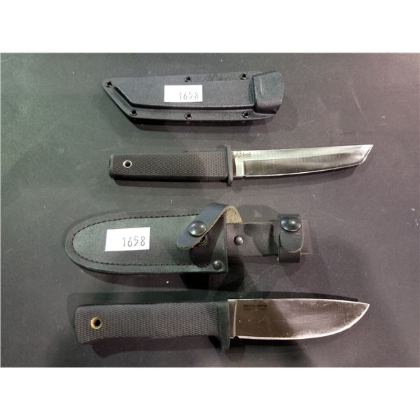 COLD STEEL KOBUN 5.5" KNIFE WITH SHEATH & COLD STEEL MASTER HUNTER CARBON 4.5" KNIFE WITH SHEATH