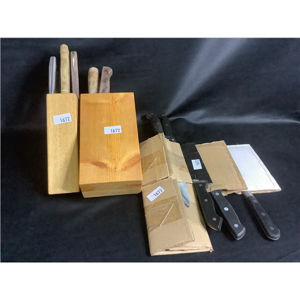 APPROX 13 ASSORTED KITCHEN KNIFES & KNIFE BLOCKS