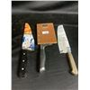 Image 2 : 12 ASSORTED KITCHEN KNIVES & KNIFE BLOCK