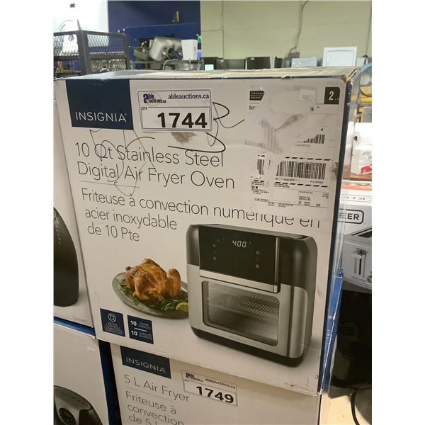 INSIGNIA 10 QUART STAINLESS STEEL AIR FRYER OVEN