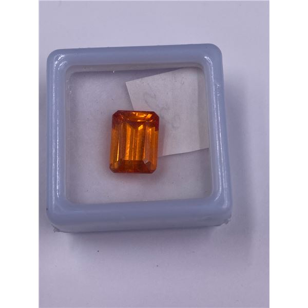 LAB CREATED PADPARADSCHA SAPPHIRE 5.50CT, 10.8 X 7.9 X 5.6MM, ORANGE, EMERALD CUT, VVS-IF CLARITY,