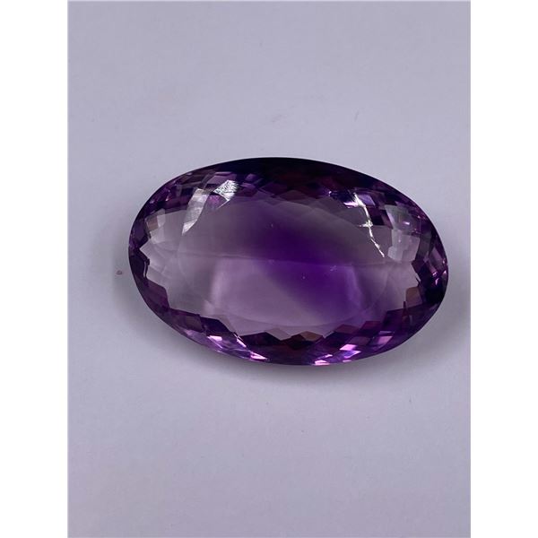 HUGE AMETHYST 44.01CT, 31.44 X 20.25 X 10.67MM, OVAL CUT, LOUPE CLEAN CLARITY, BOLIVIA, UNTREATED