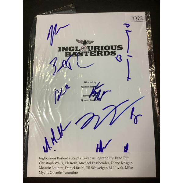 AUTOGRAPHED INGLORIOUS BASTERDS SCRIPT COVER WITH COA (SIGNED BY BRAD PITT, CHRISTOPH WALTZ, ELI