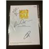 Image 1 : AUTOGRAPHED MAD MAX FURY ROAD SCRIPT COVER WITH COA (SIGNED BY TOM HARDY, CHARLIZE THERON, NICHIKAS