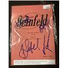 Image 1 : AUTOGRAPHED SEINFELD SCRIPT COVER WITH COA (SIGNED BY JERRY SEINFELD, JASON ALEXANDER, JULIA