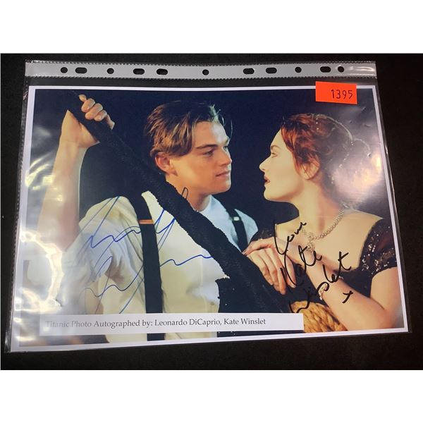 AUTOGRAPHED TITANIC PHOTO WITH COA (SIGNED BY LEONARDO DICAPRIO & KATE WINSLET)