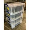 Image 2 : 4 SMALL PLASTIC TOTES OF STONES (SET DEC ITEMS)